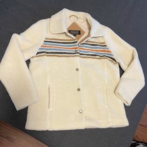 Pendleton Shearling Cream Jacket w/ Stripes